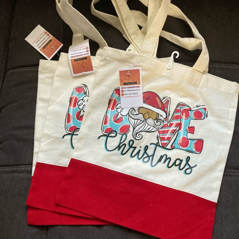 Festive Christmas Tote Bag with Santa Design
